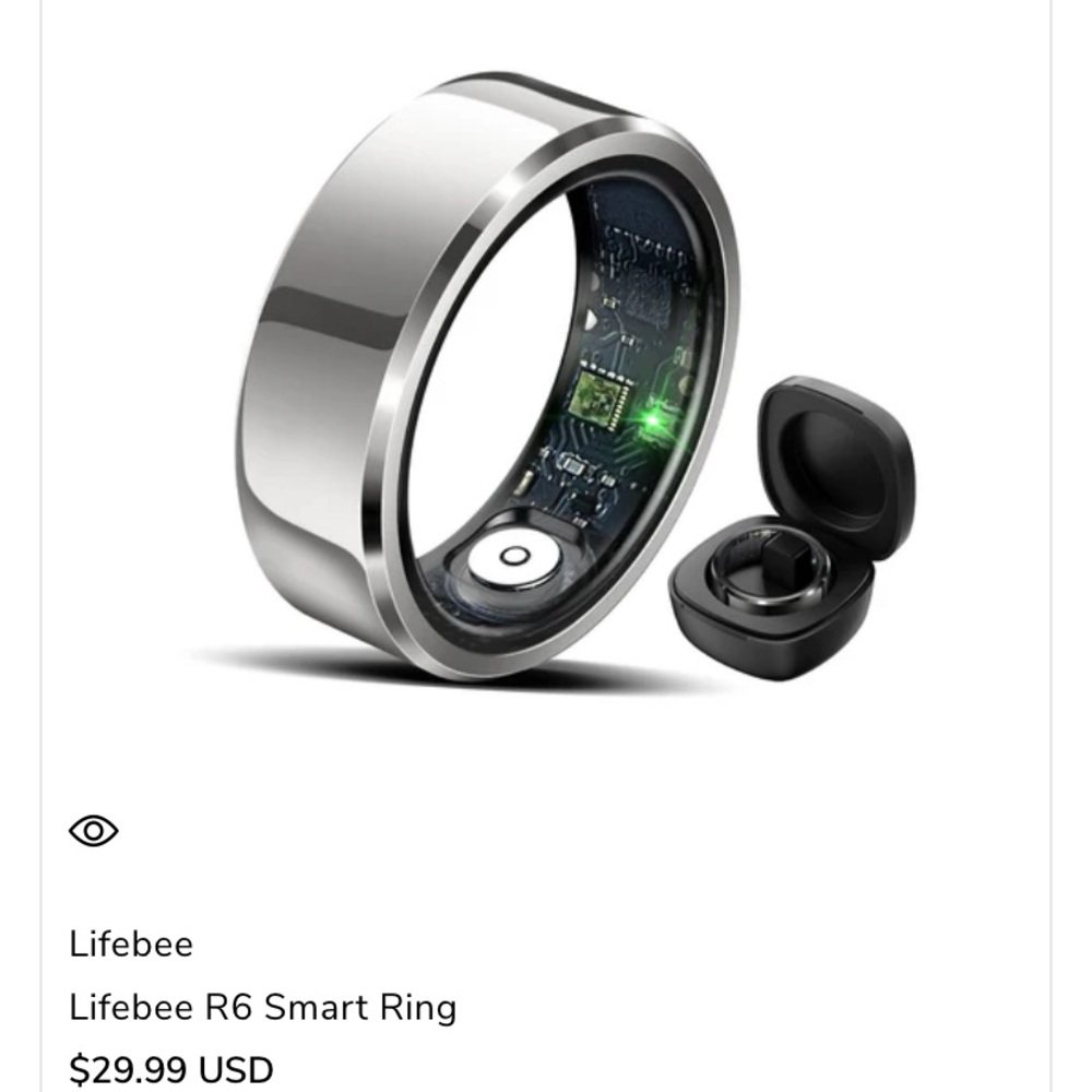 LifeBee Smart Ring. New. Model R6. Color: Silver. #9